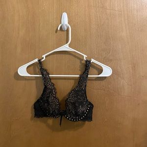 Black unlined plunge Victoria secret bra